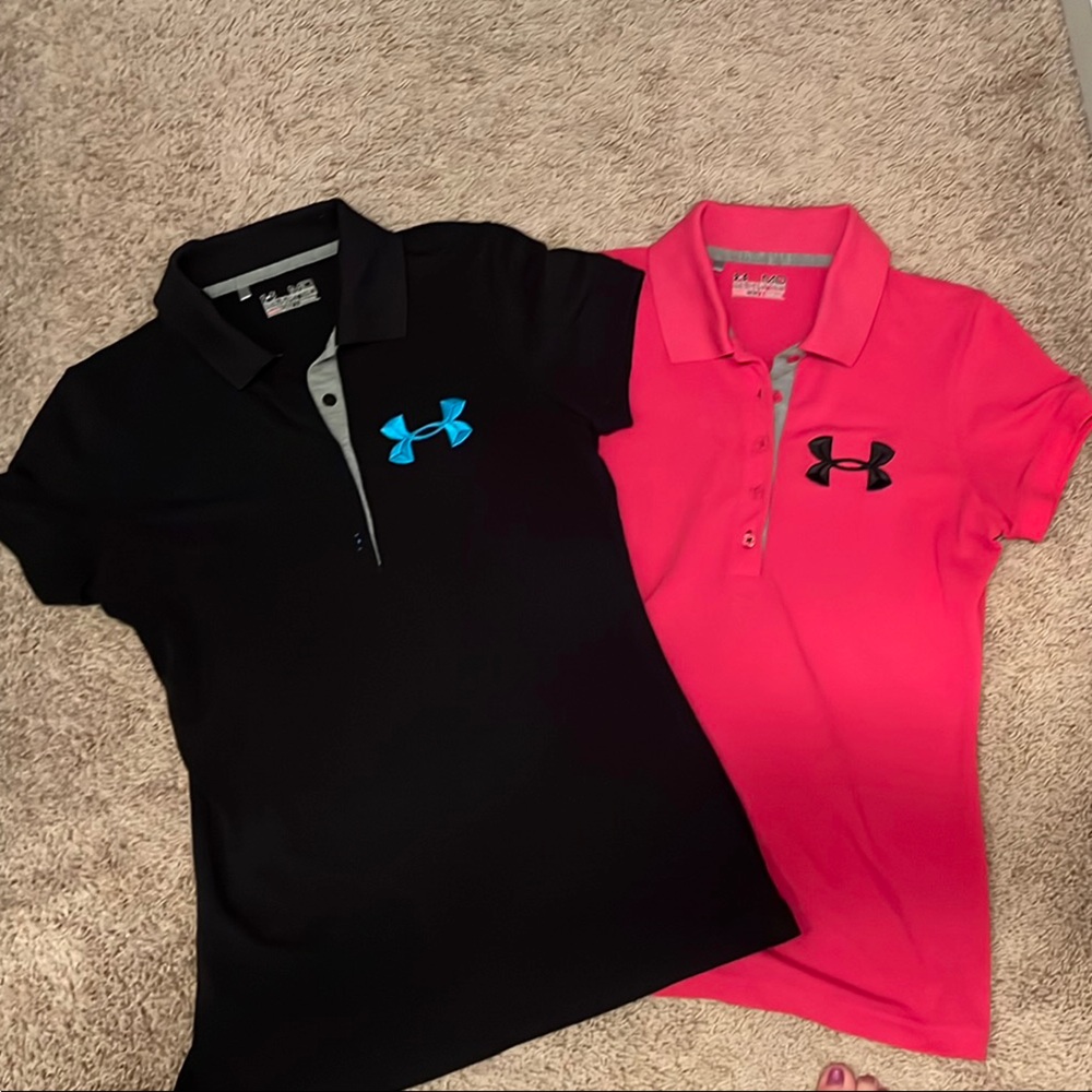 Under Armour Women’s Black and Pink Polo Set